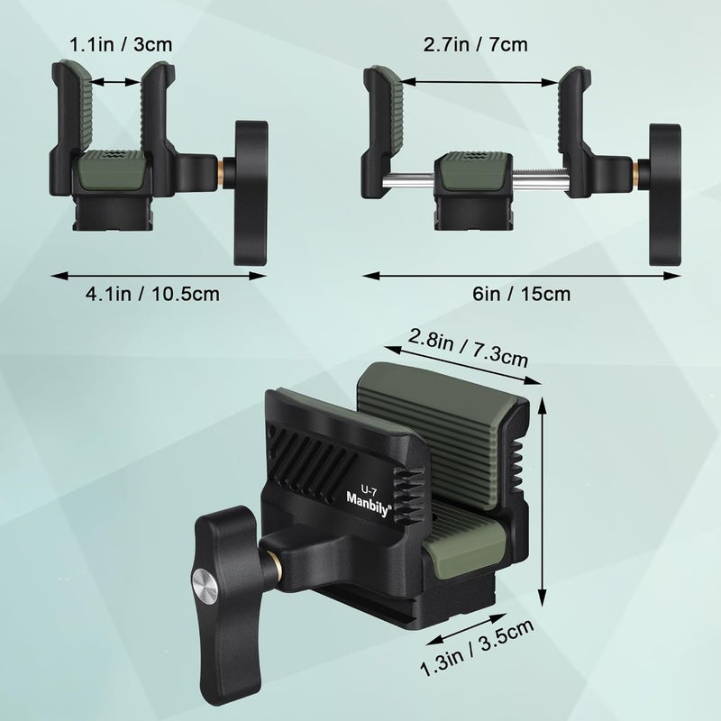 Manbily U-7 Shooting Saddle for Hunting Tripod, Aluminum Alloy Universal Rest Head Clamp Mount, Arca-Swiss Compatibility Base for monopod, Green - Image 3